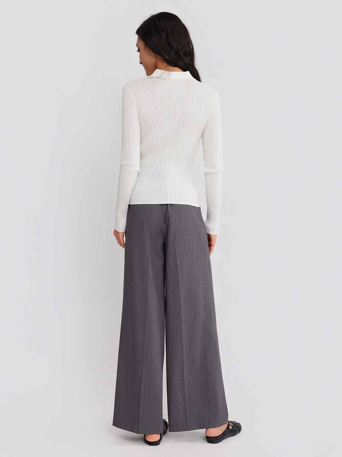 ASOBIO Ribbed Wool-Blend Cardigan