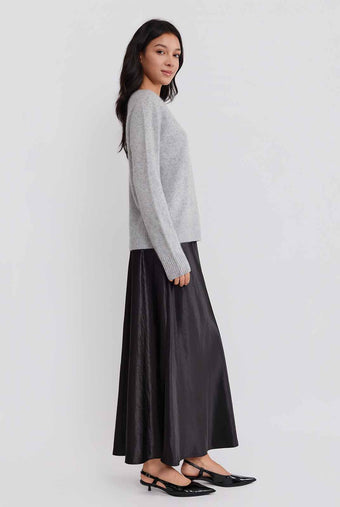 ASOBIO Wool-Cashmere Crewneck Pullover Sweater