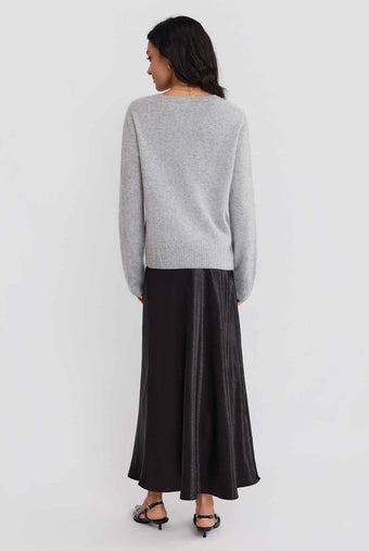 ASOBIO Wool-Cashmere Crewneck Pullover Sweater