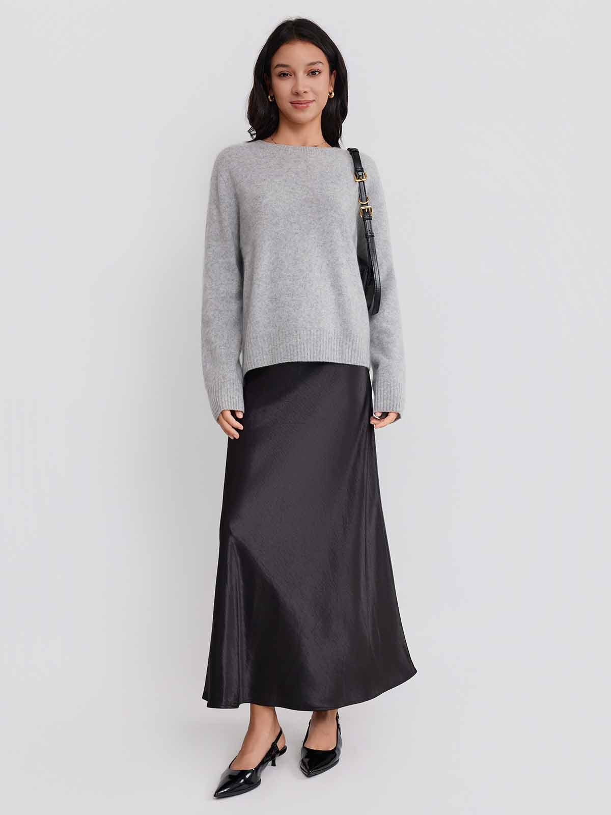 ASOBIO Wool-Cashmere Crewneck Pullover Sweater