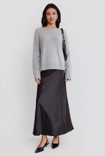 ASOBIO Wool-Cashmere Crewneck Pullover Sweater