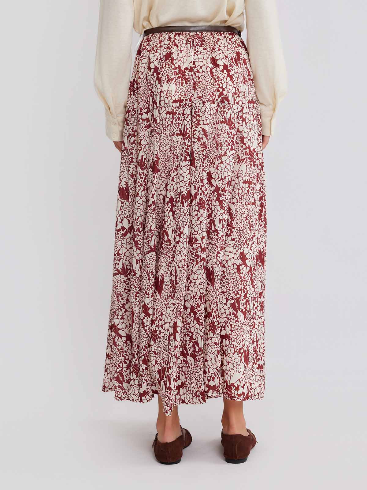 ASOBIO Floral Printed Midi Skirt