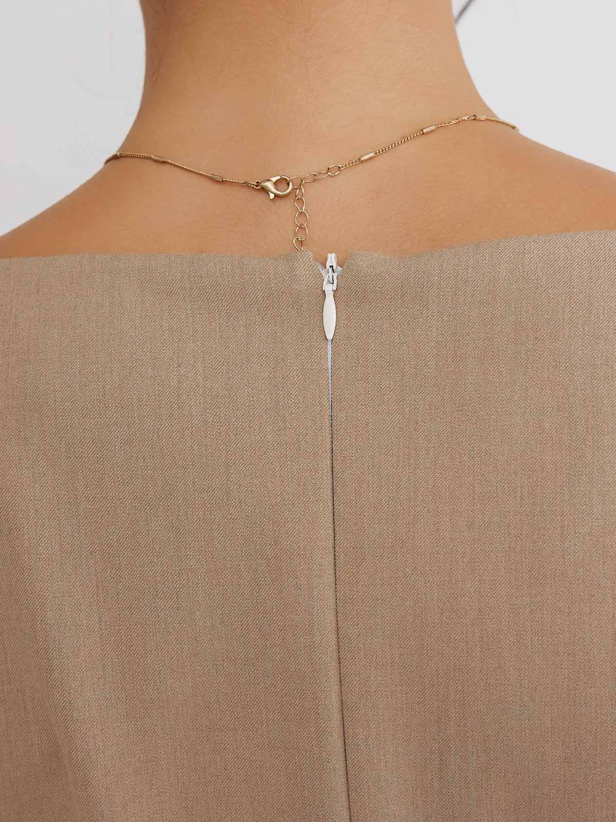 ASOBIO Twill Square-Neck Mini Dress