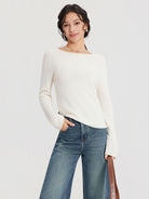 ASOBIO Wool-Cashmere Boatneck Sweater