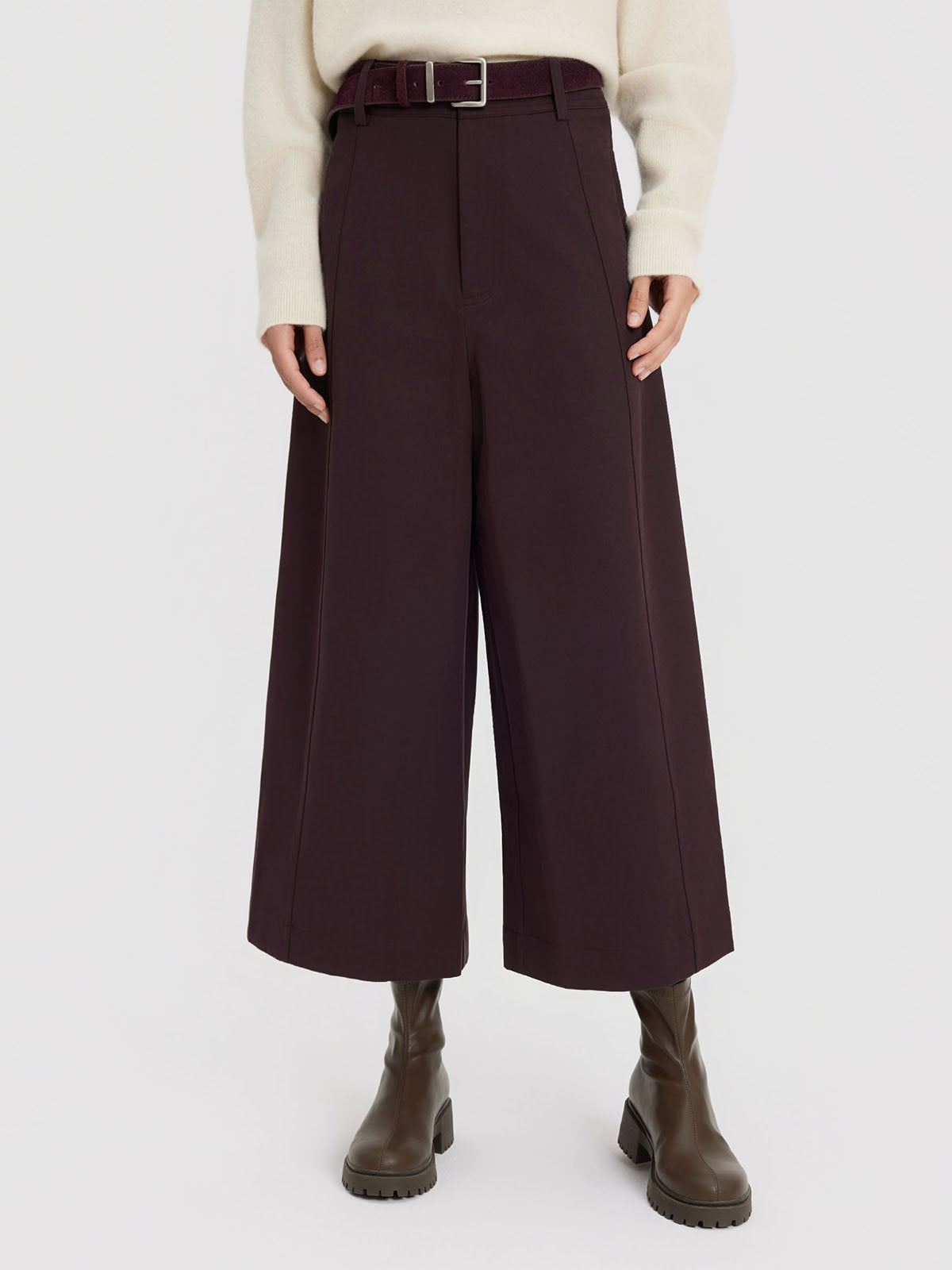 ASOBIO Wide-Leg Cropped Trousers