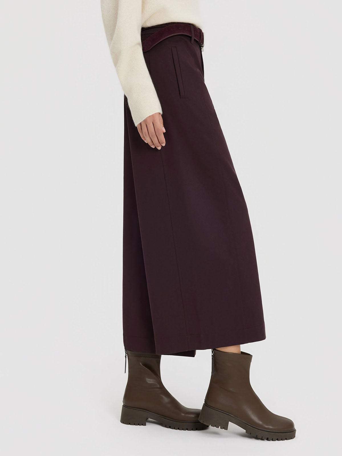 ASOBIO Wide-Leg Cropped Trousers