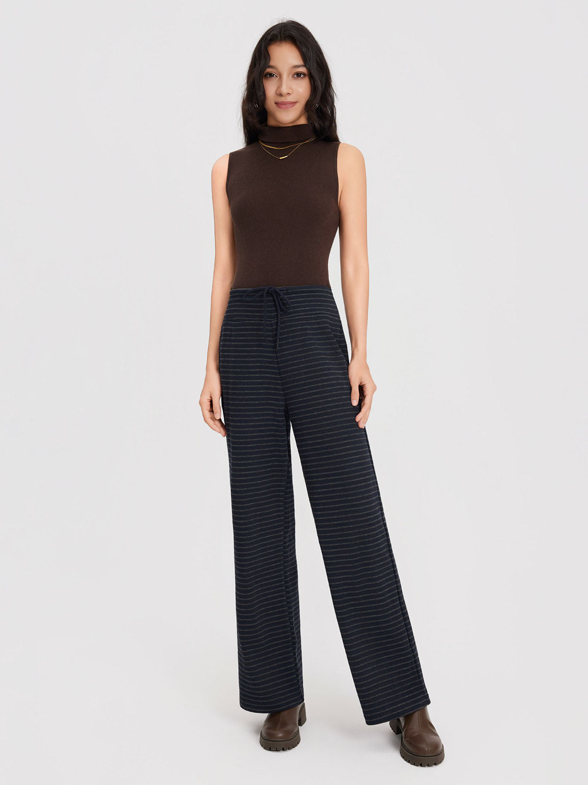 ASOBIO Striped Straight-Leg Sweatpants