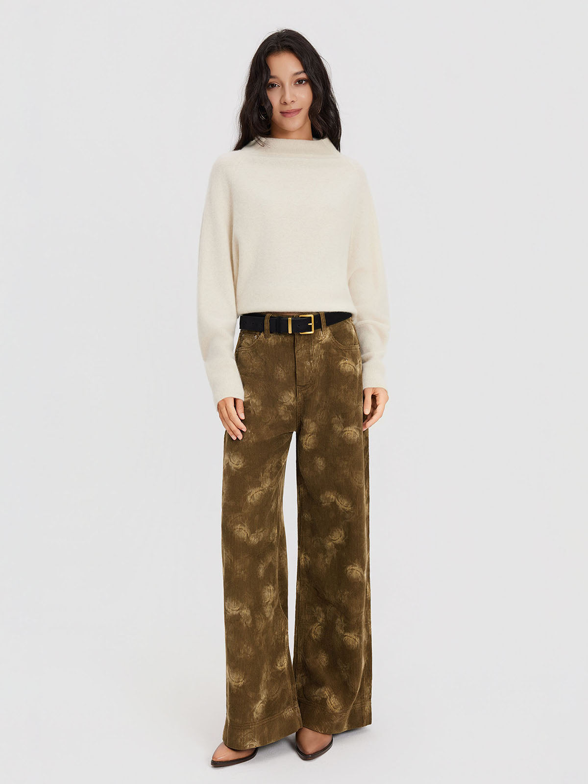 ASOBIO Printed Corduroy Pants