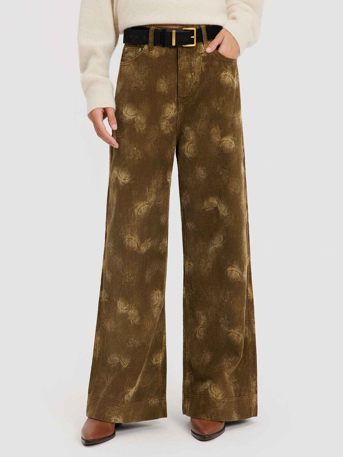 ASOBIO Printed Corduroy Pants