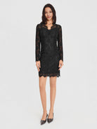 ASOBIO Lace V-Neck Longsleeve Mini Dress