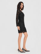 ASOBIO Lace V-Neck Longsleeve Mini Dress