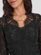 ASOBIO Lace V-Neck Longsleeve Mini Dress