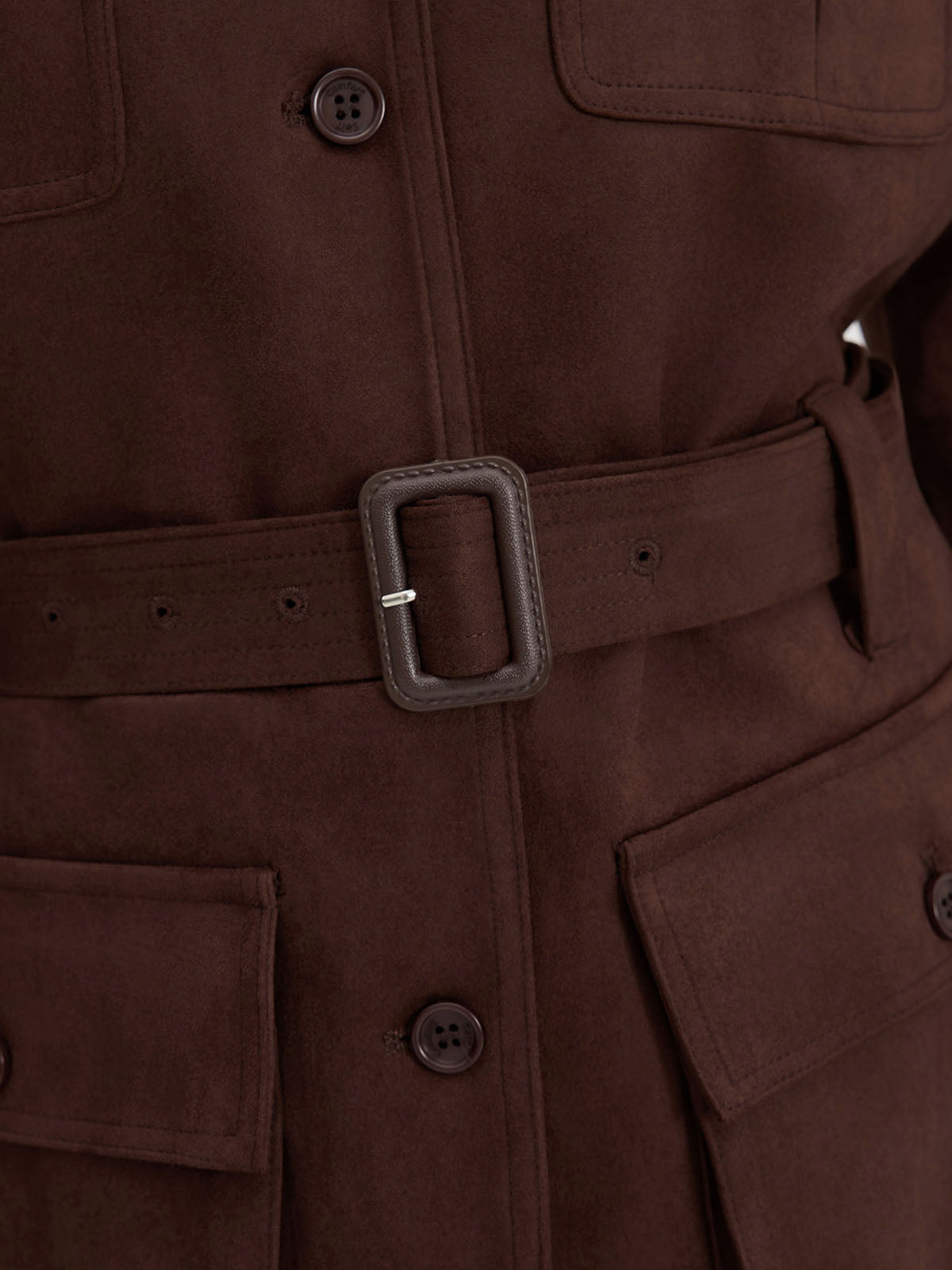 ASOBIO Suede Belted Trucker Jacket