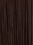 ASOBIO Mid-Rise Suede Fringe Maxi Skirt