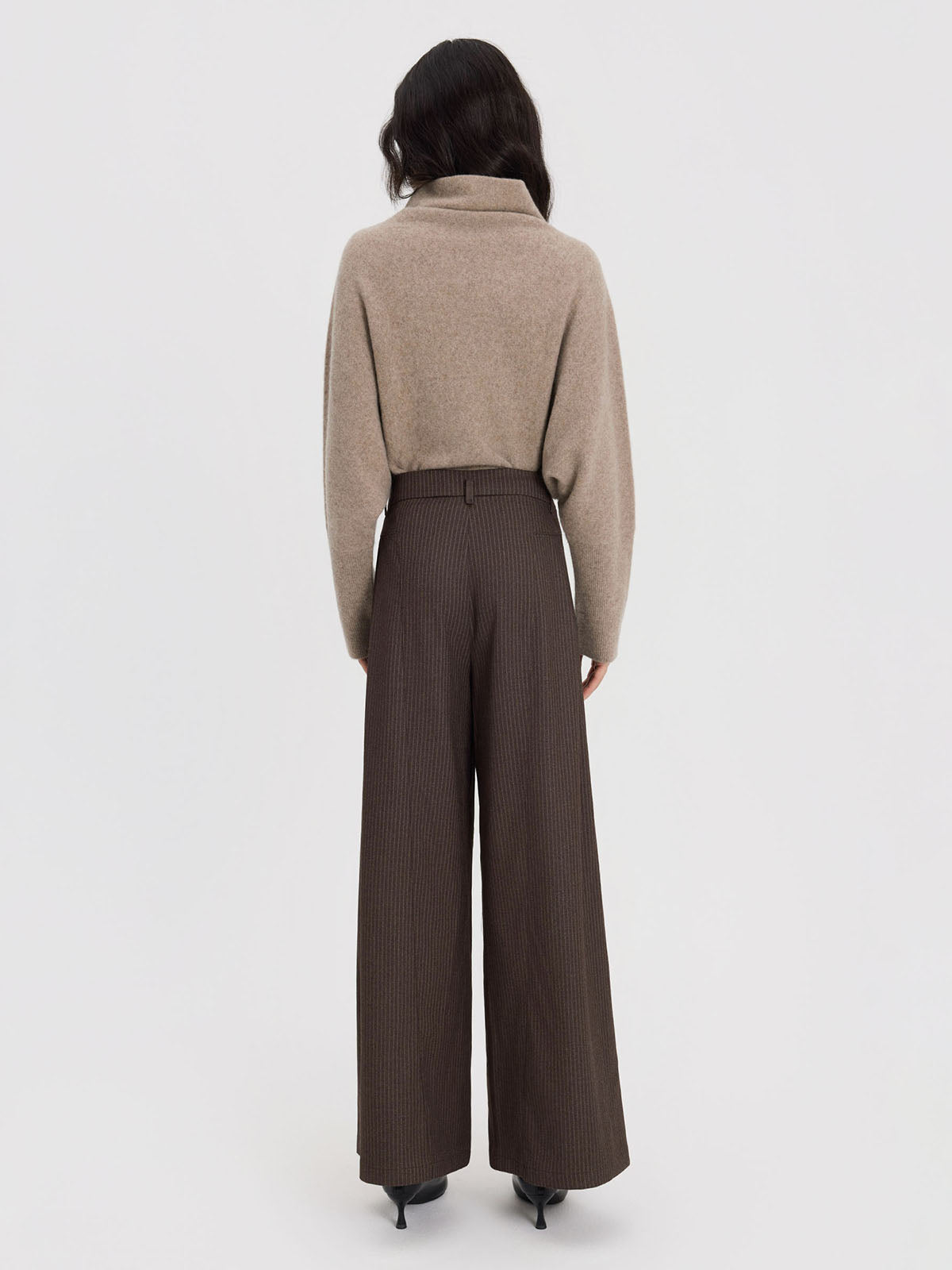 ASOBIO Effortless Pant Pinstripe Wide-Leg Trousers