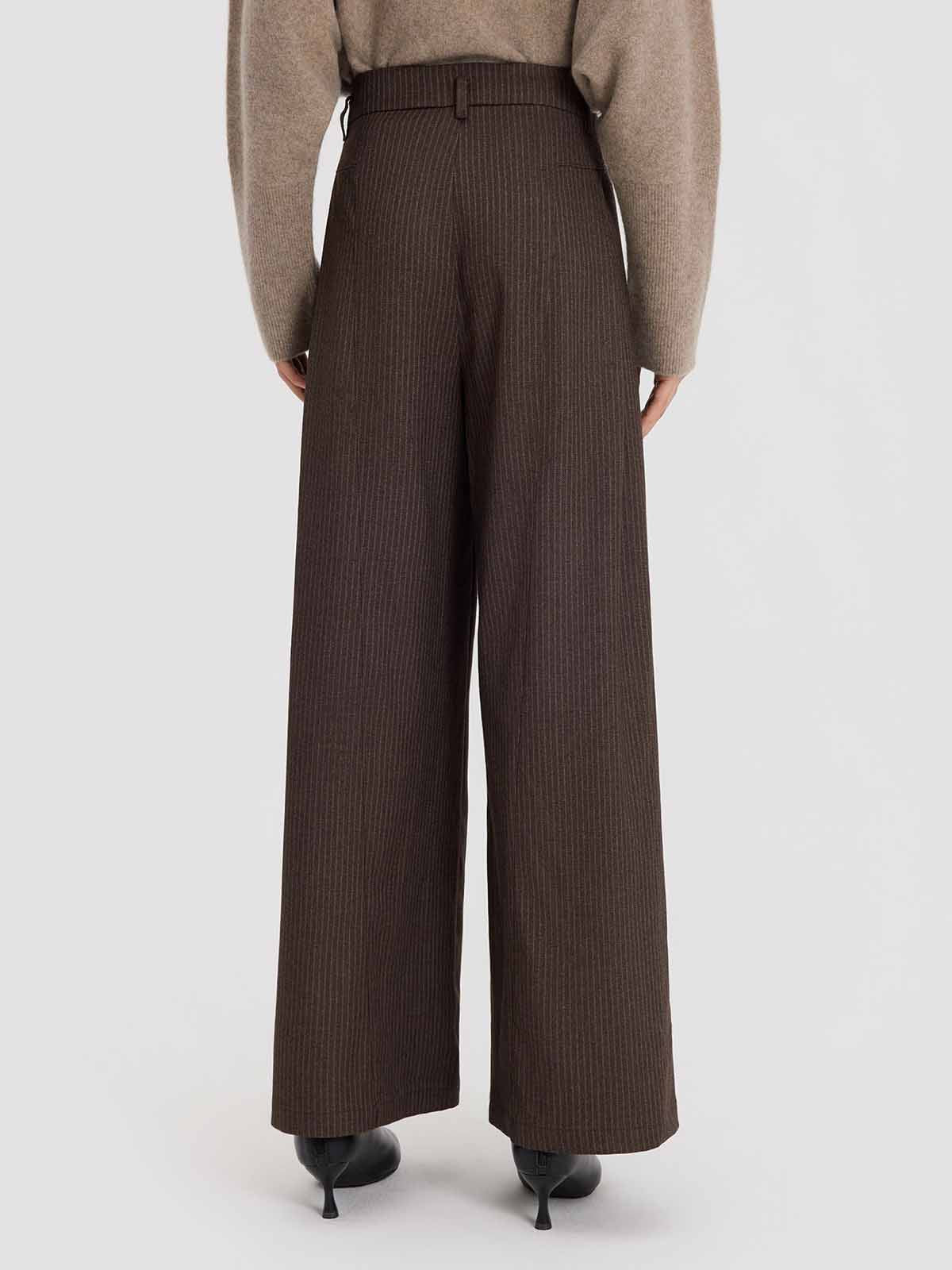 ASOBIO Effortless Pant Pinstripe Wide-Leg Trousers