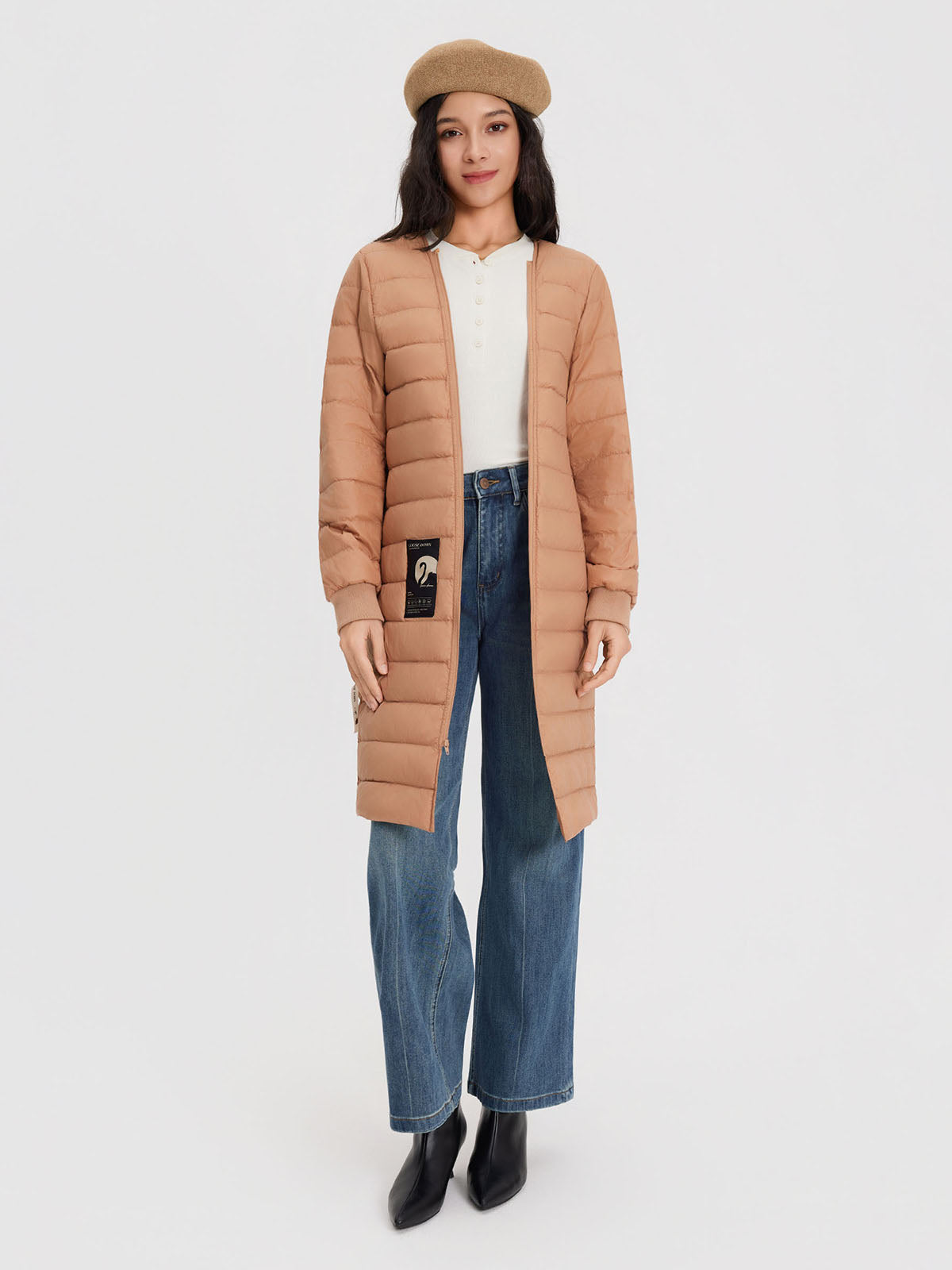 ASOBIO Belted Goose Down Trench Coat