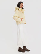 ASOBIO Cropped Hooded Down Puffer