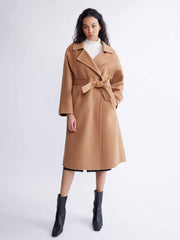 ASOBIO Minimalist Long Double-Faced Wool Coat