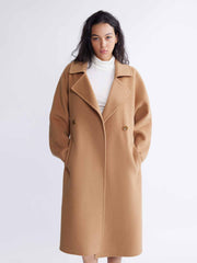 ASOBIO Minimalist Long Double-Faced Wool Coat