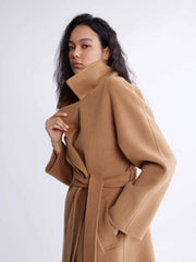 ASOBIO Minimalist Long Double-Faced Wool Coat