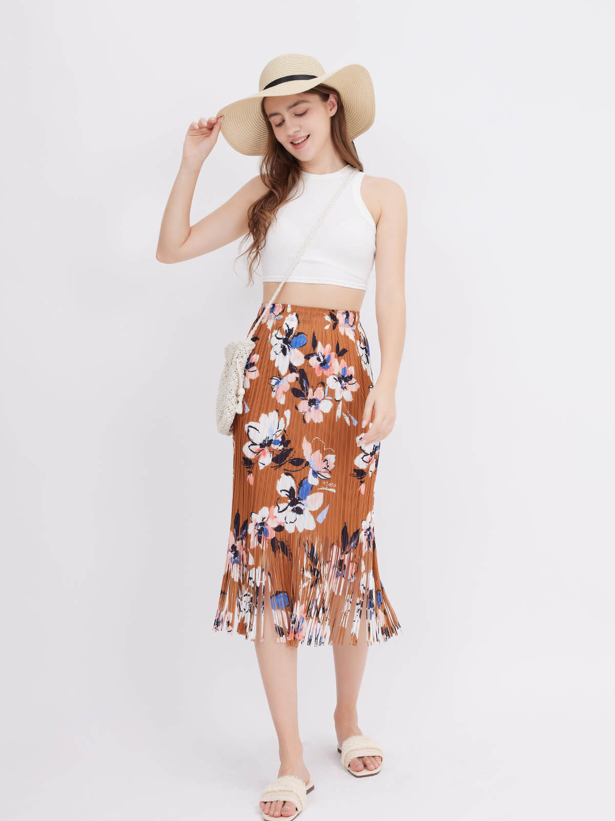 All Over Butterfly Print Flare Skirt