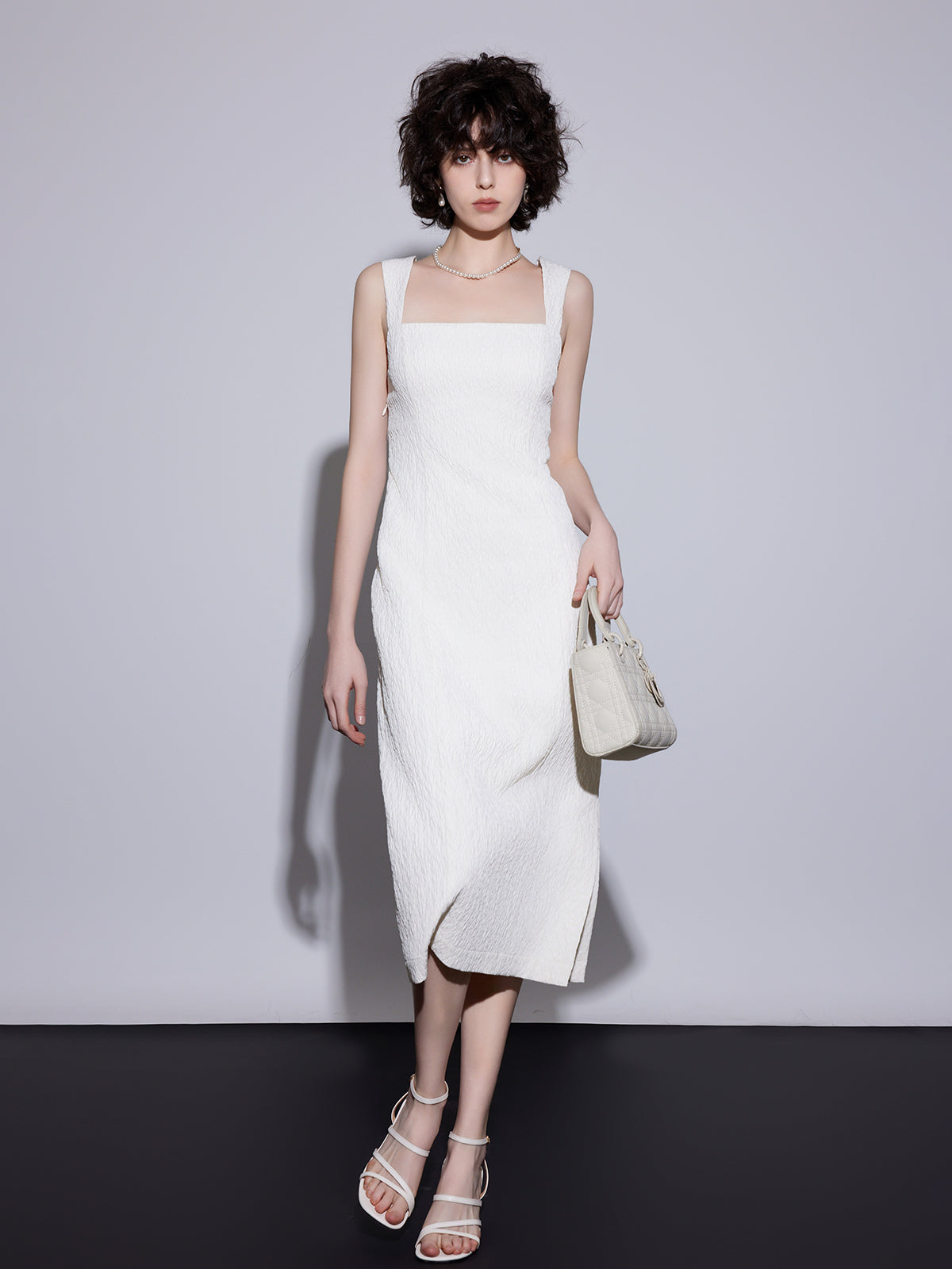 Elegant Slim-Fit Side-Slit Cami Dress