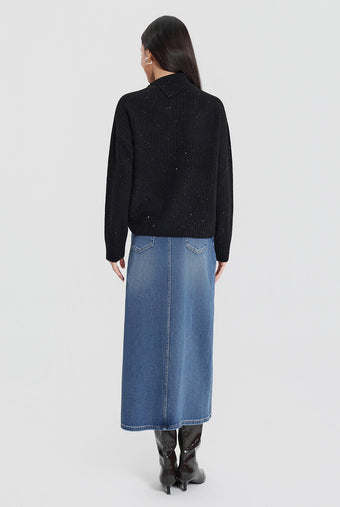 ASOBIO 100% Wool Sequin Sweater