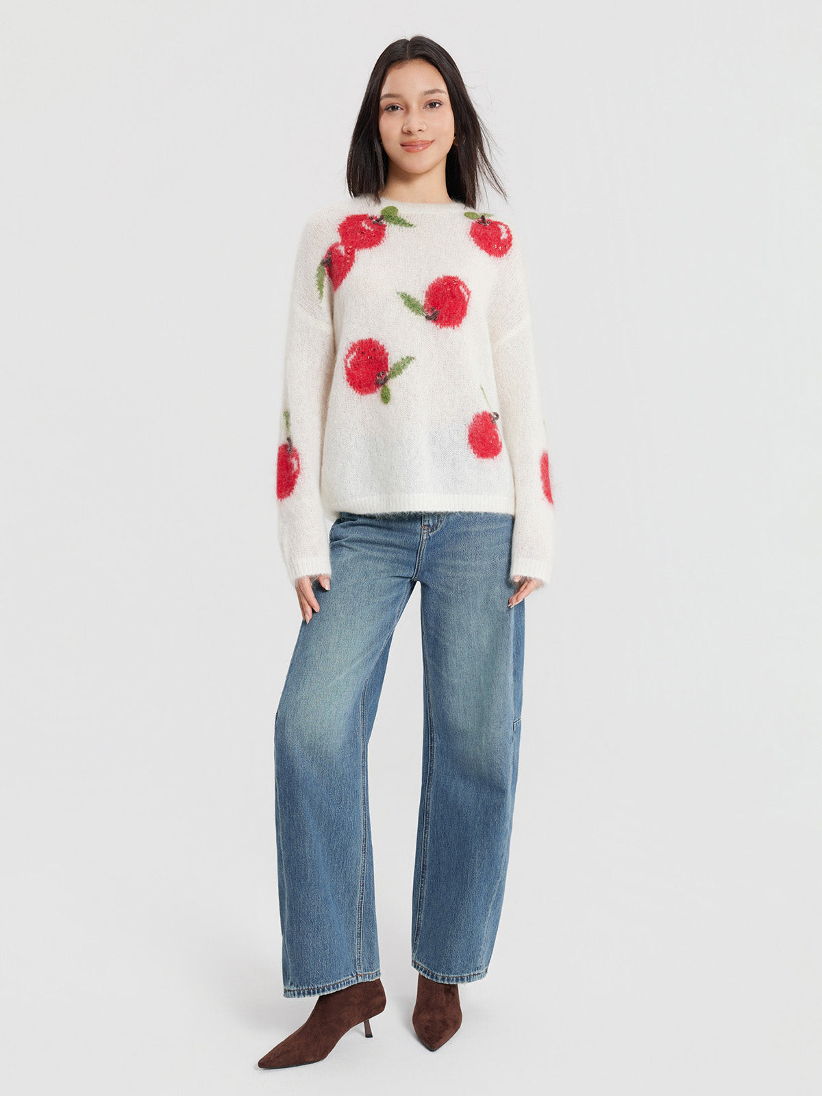 ASOBIO Mohair-Blend Pullover Sweater