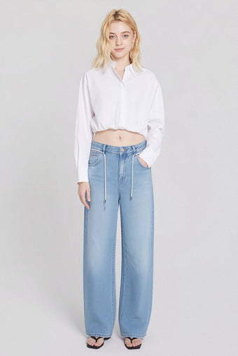 ASOBIO Drawstring Mid-Rise Jean