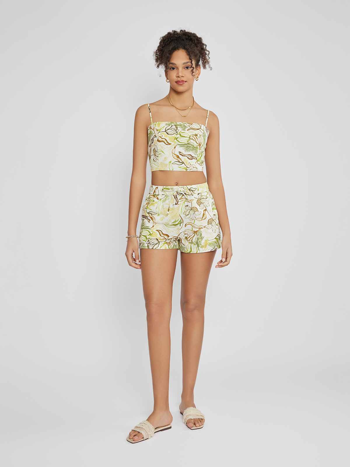 Ramie-Blend Cami with Adjustable Straps