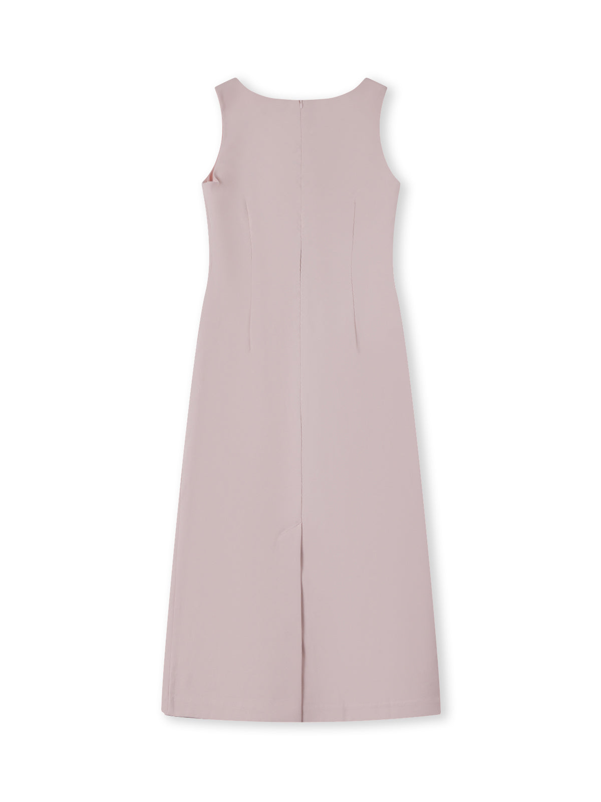 Crepe Boat Neck Midi Dress