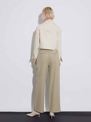 High-Waist Wide-Leg Casual Trousers