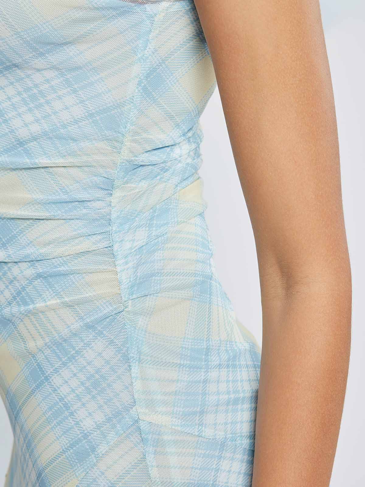 ASOBIO Ruched Tulle Midi Dress