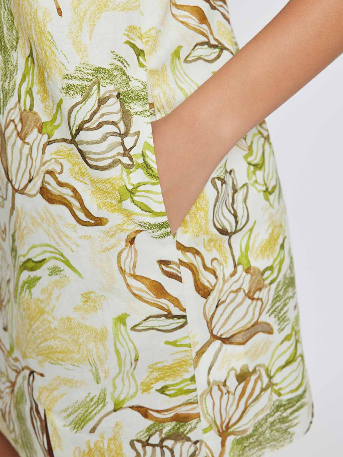 Adjustable Strap Ramie-Blend Skort