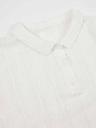 Ribbed Knit Polo Top