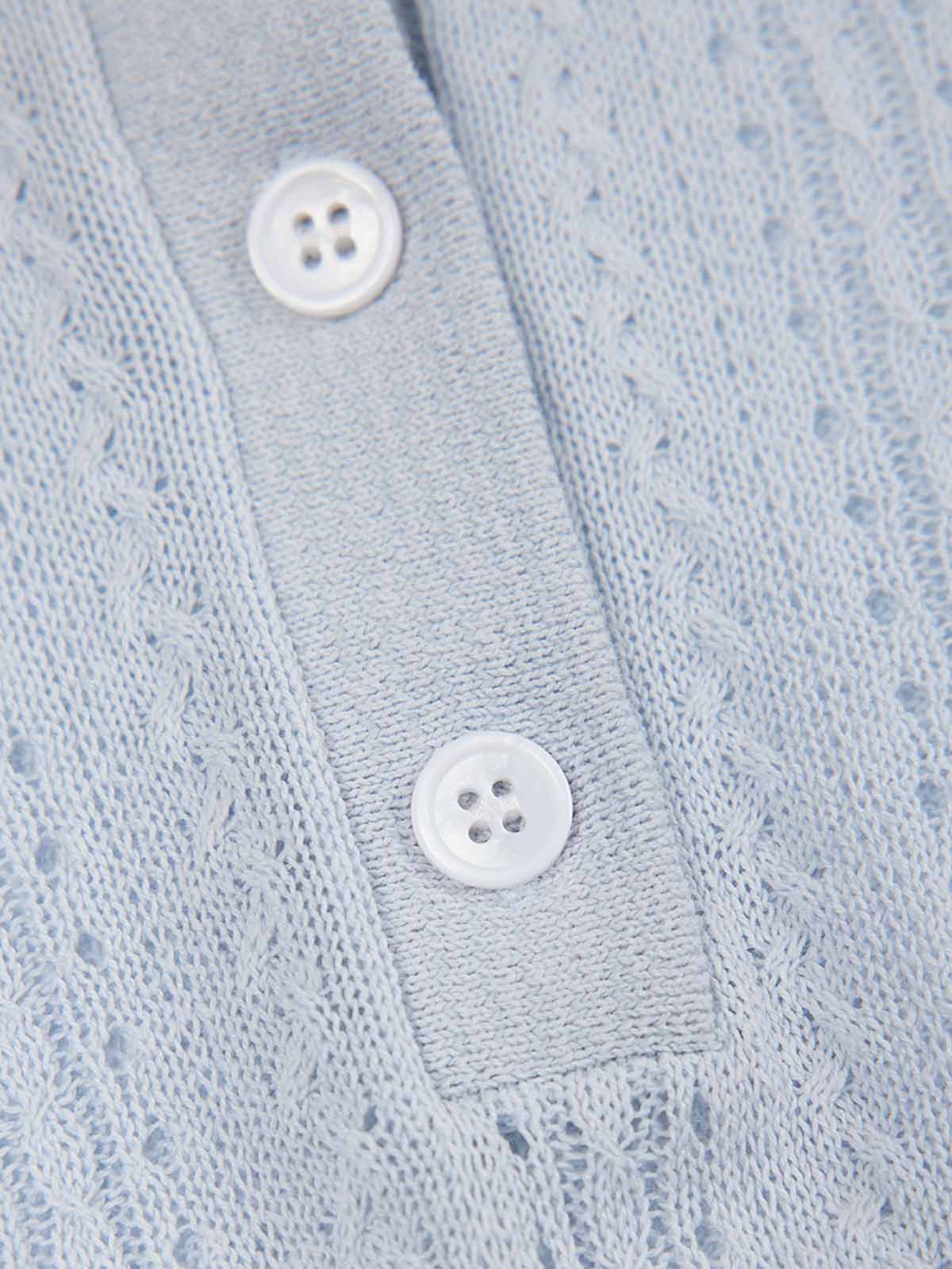 Ribbed Knit Polo Top