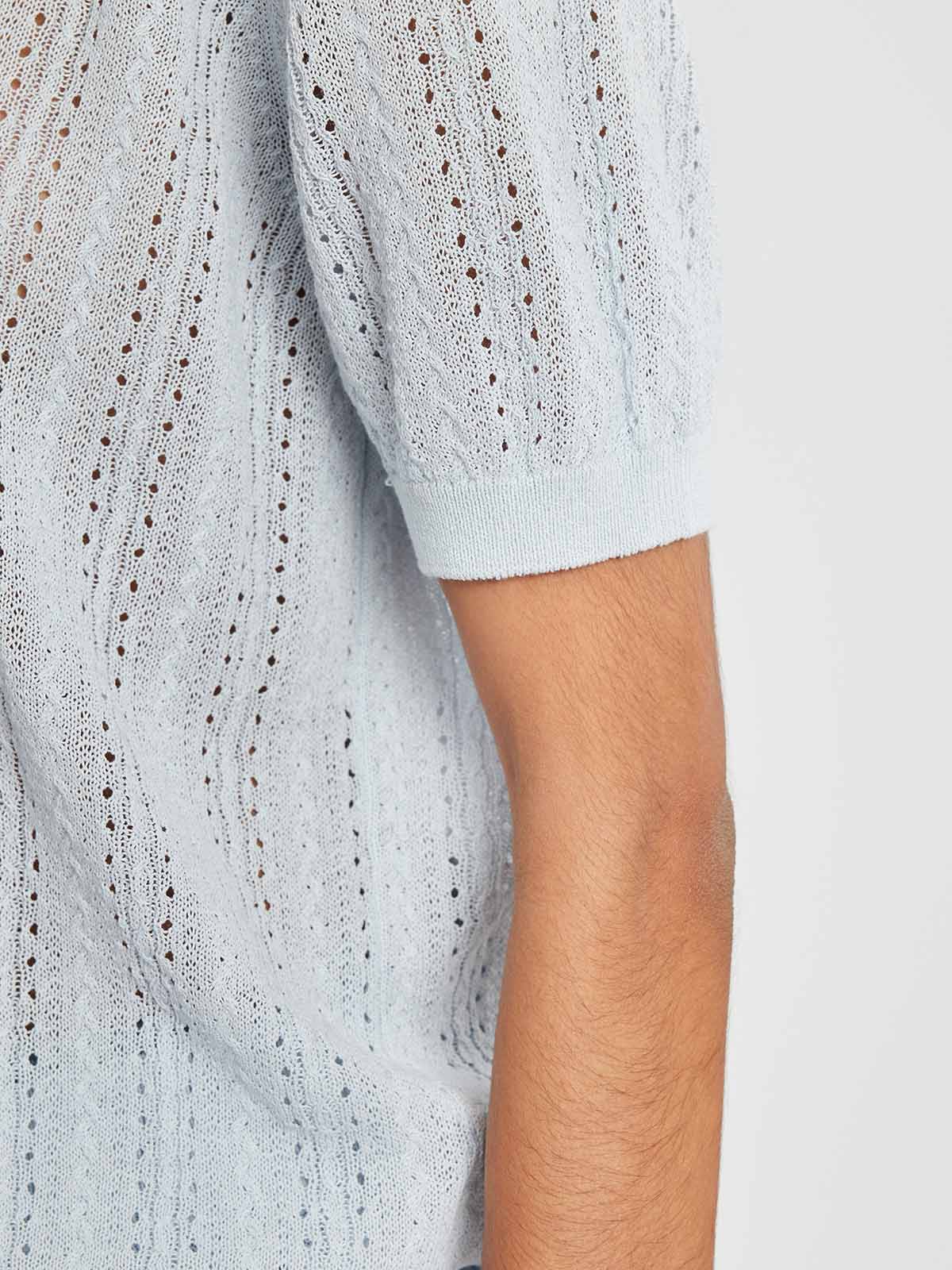 Ribbed Knit Polo Top