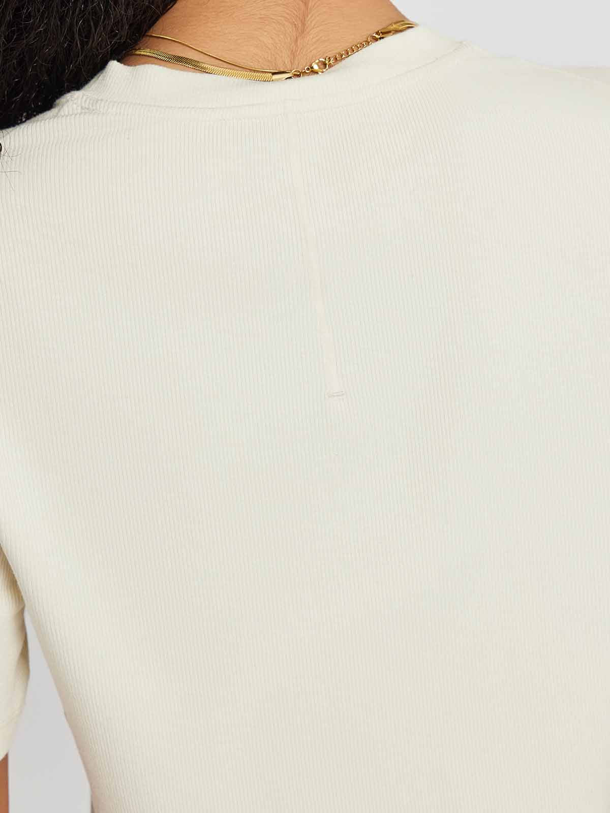 Stretch Rib Short Sleeve Henley Top