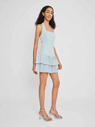 Halterneck Pleated Mini Dress