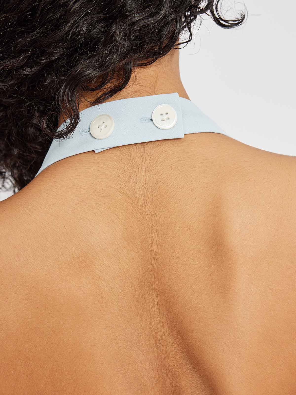 Halterneck Pleated Mini Dress