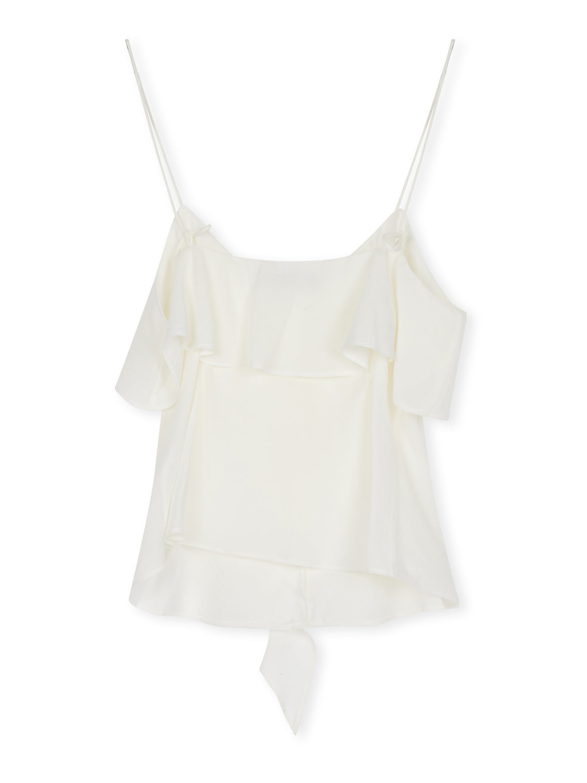 Ruffled Chiffon V-Neck Camisole