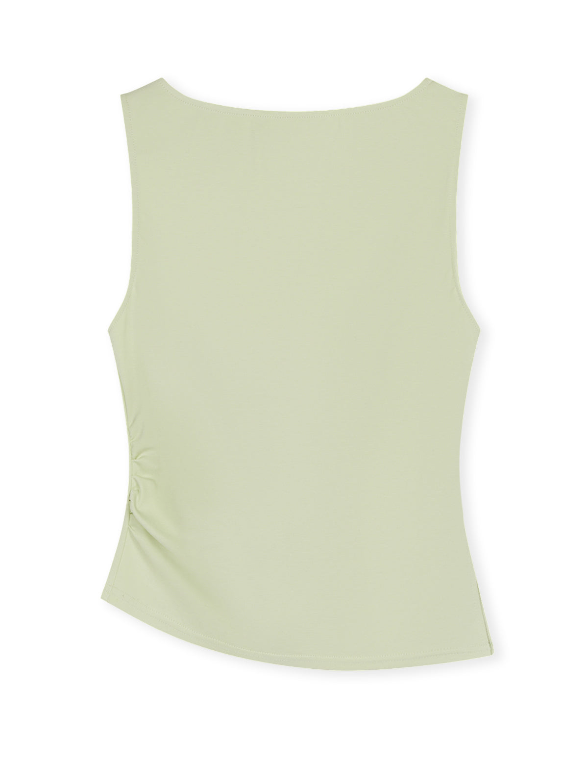 Ruched Side Asymmetrical Hem Sleeveless Top