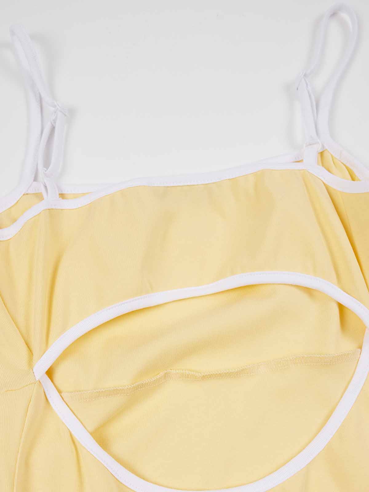 Contrast Strap Cutout Midi Dress