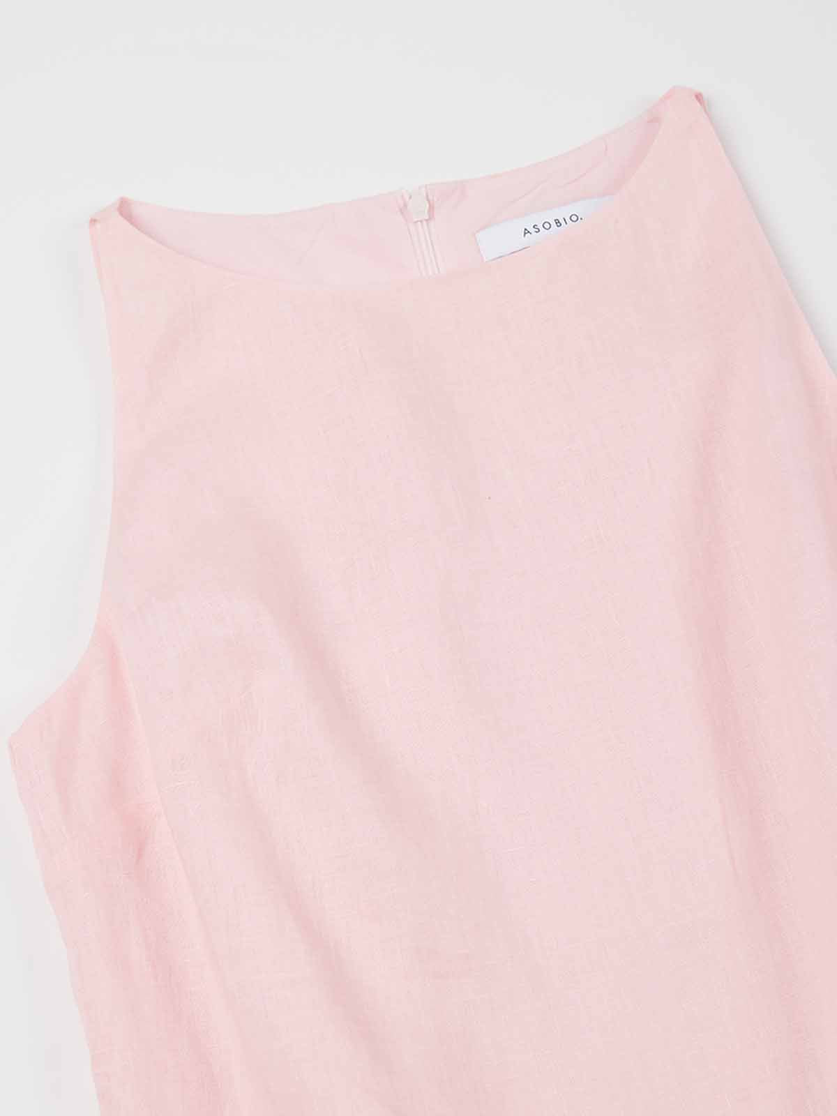 100% Linen Boatneck Mini Dress