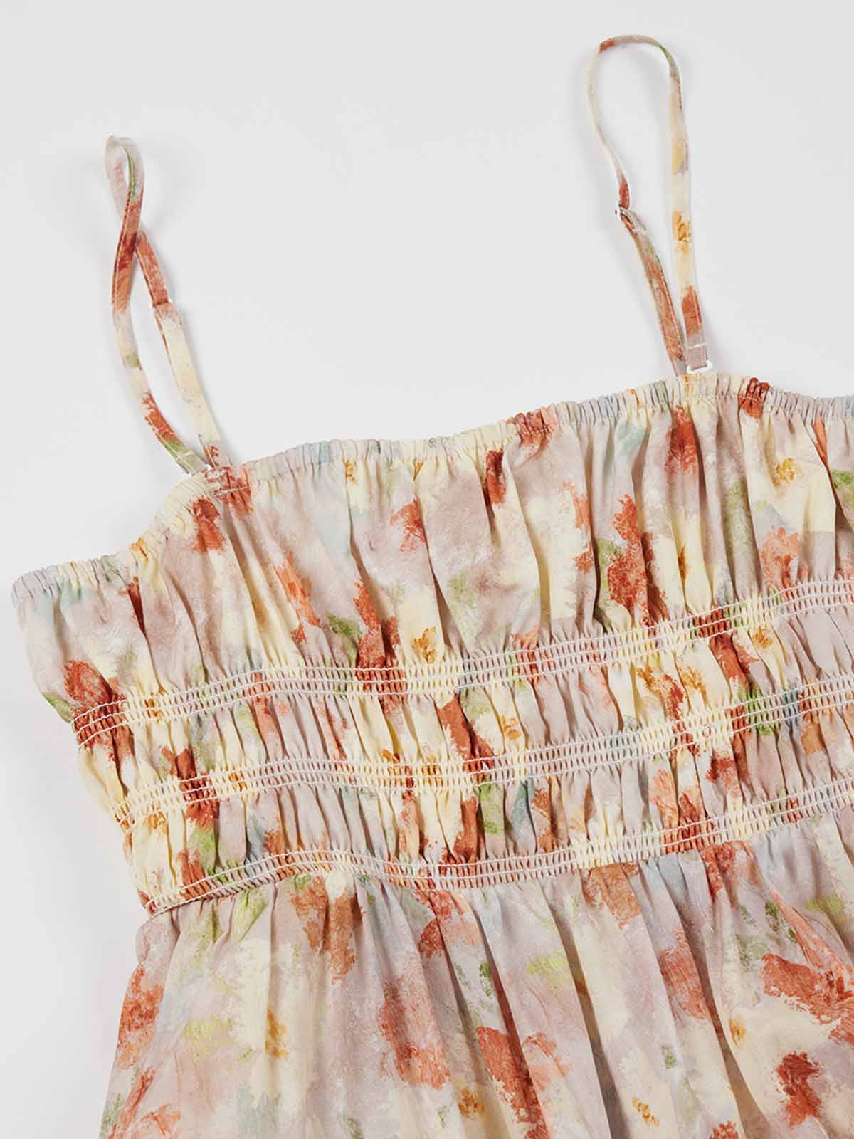 Smocked Maxi Dress with Removable Straps