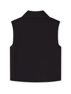 Double-Zip Sleeveless Fitted Shirt Top