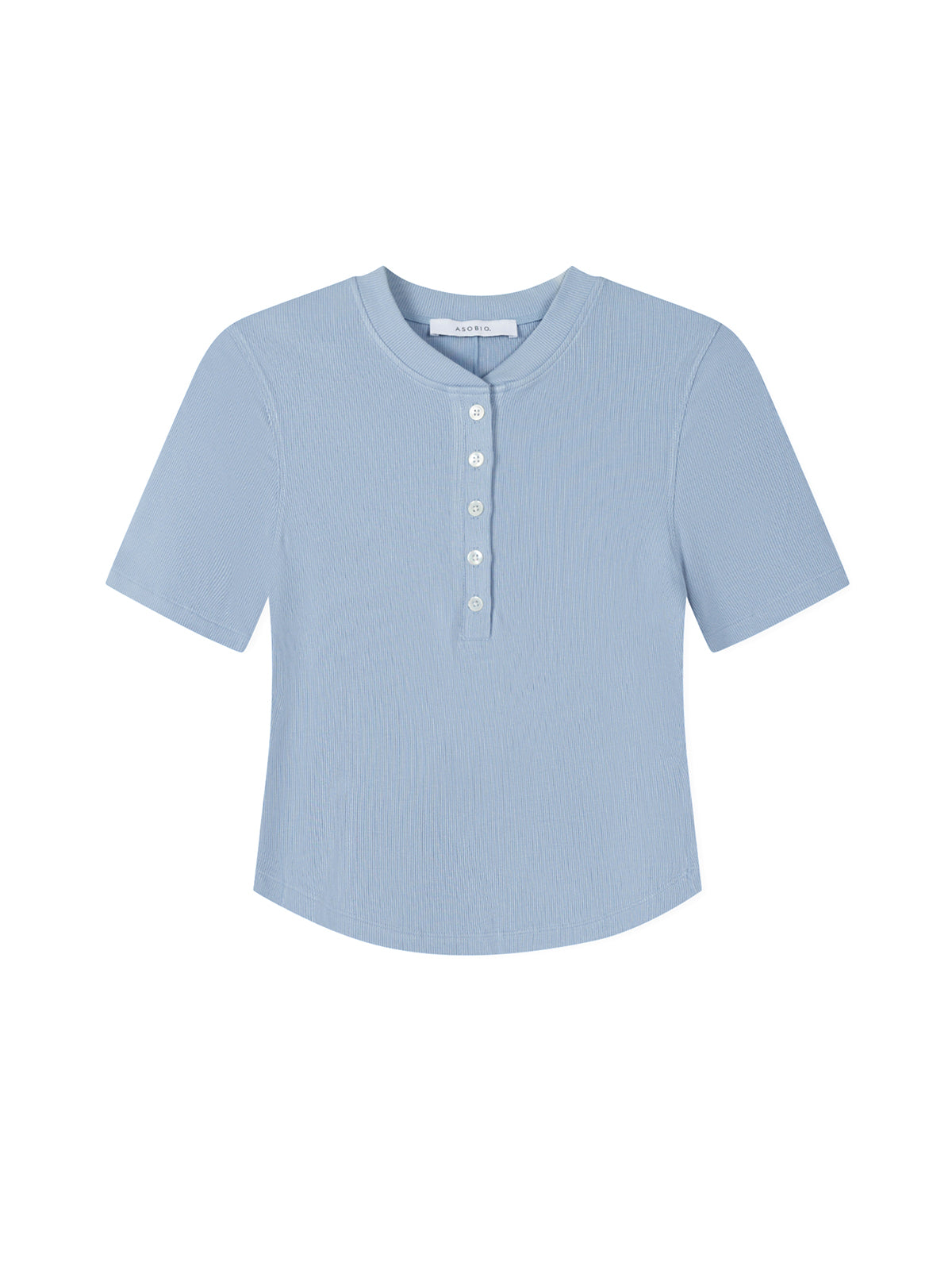 Stretch Rib Short Sleeve Henley Top