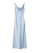 Satin Cowlneck Maxi Dress
