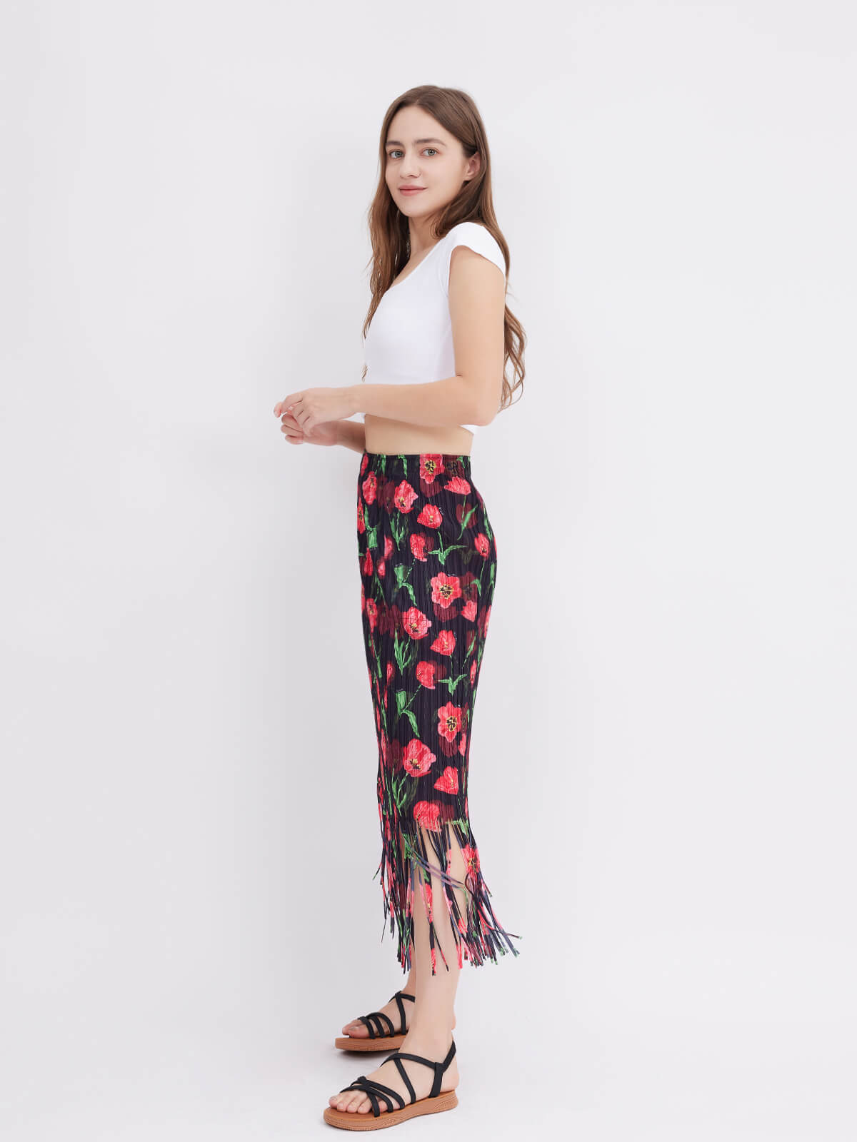 All Over Butterfly Print Flare Skirt
